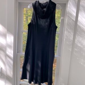 Theory turtleneck sleeveless black dress